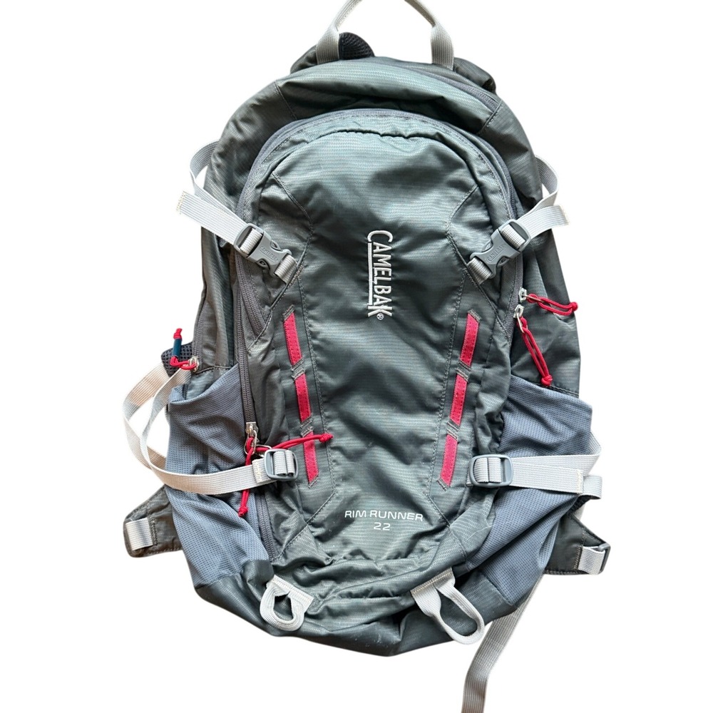 CamelBak Rim Runner 22 Hiking Backpack Gray Red Technical Daypack 22L